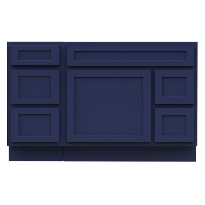 51" Oak Bathroom Vanity Cabinet without Top - 5 Drawers & 1 Door - HomeBeyond