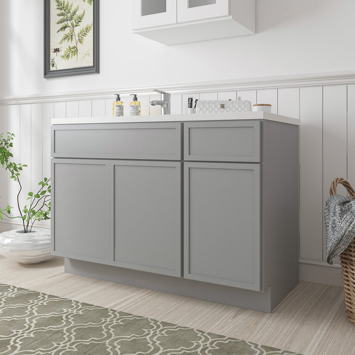 51" Plywood Bathroom Vanity Cabinet without Top - 1 Drawer & 3 Doors - HomeBeyond