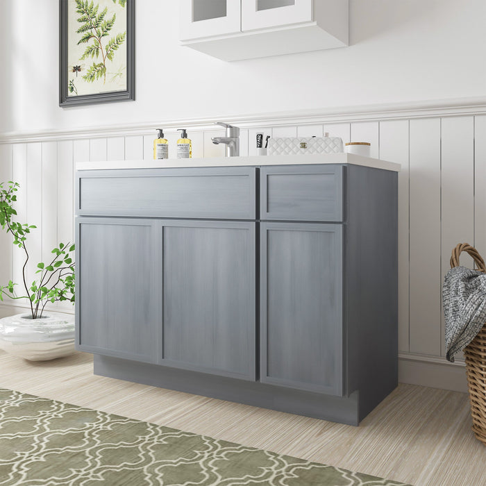 51" Plywood Bathroom Vanity Cabinet without Top - 1 Drawer & 3 Doors - HomeBeyond