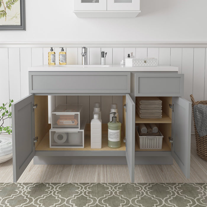 51" Plywood Bathroom Vanity Cabinet without Top - 1 Drawer & 3 Doors - HomeBeyond
