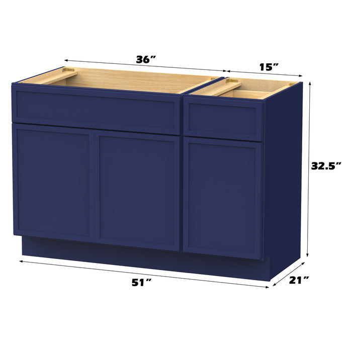 51" Plywood Bathroom Vanity Cabinet without Top - 1 Drawer & 3 Doors - HomeBeyond