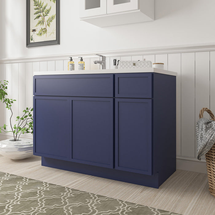 51" Plywood Bathroom Vanity Cabinet without Top - 1 Drawer & 3 Doors - HomeBeyond