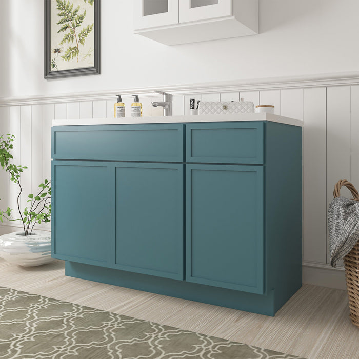 51" Plywood Bathroom Vanity Cabinet without Top - 1 Drawer & 3 Doors - HomeBeyond