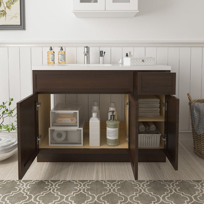 51" Plywood Bathroom Vanity Cabinet without Top - 1 Drawer & 3 Doors - HomeBeyond