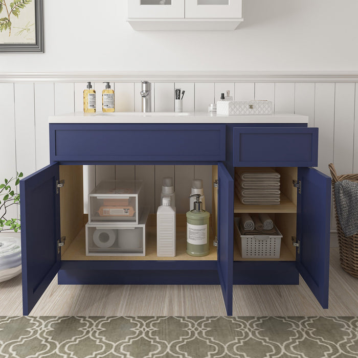 51" Plywood Bathroom Vanity Cabinet without Top - 1 Drawer & 3 Doors - HomeBeyond