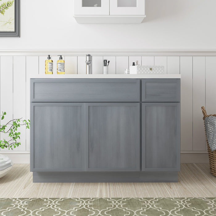 51" Plywood Bathroom Vanity Cabinet without Top - 1 Drawer & 3 Doors - HomeBeyond