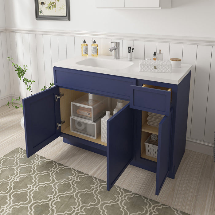 51" Plywood Bathroom Vanity Cabinet without Top - 1 Drawer & 3 Doors - HomeBeyond