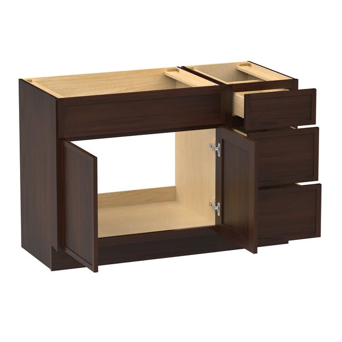 51" Plywood Bathroom Vanity Cabinet without Top - 3 Drawers & 1 Door - HomeBeyond