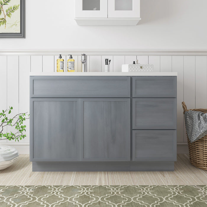 51" Plywood Bathroom Vanity Cabinet without Top - 3 Drawers & 1 Door - HomeBeyond