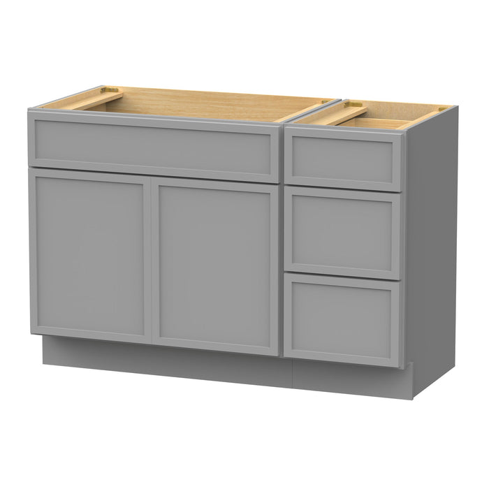 51" Plywood Bathroom Vanity Cabinet without Top - 3 Drawers & 1 Door - HomeBeyond