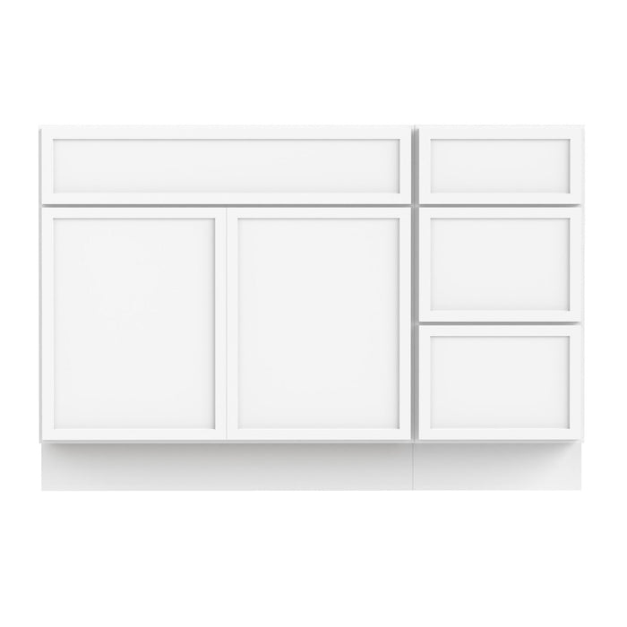51" Plywood Bathroom Vanity Cabinet without Top - 3 Drawers & 1 Door - HomeBeyond