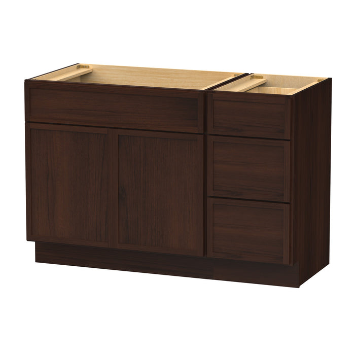 51" Plywood Bathroom Vanity Cabinet without Top - 3 Drawers & 1 Door - HomeBeyond