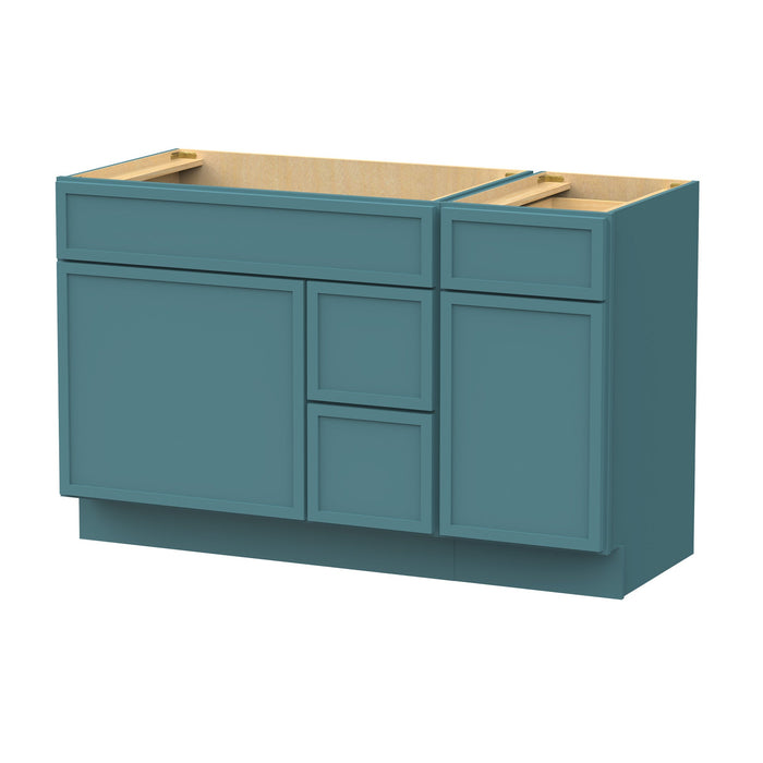 51" Plywood Bathroom Vanity Cabinet without Top - 3 Drawers & 2 Doors - HomeBeyond