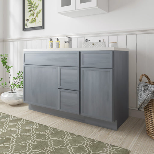 51" Plywood Bathroom Vanity Cabinet without Top - 3 Drawers & 2 Doors - HomeBeyond