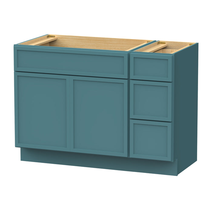 51" Plywood Bathroom Vanity Cabinet without Top - 3 Drawers & 2 Doors - HomeBeyond