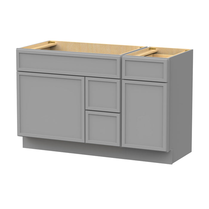 51" Plywood Bathroom Vanity Cabinet without Top - 3 Drawers & 2 Doors - HomeBeyond