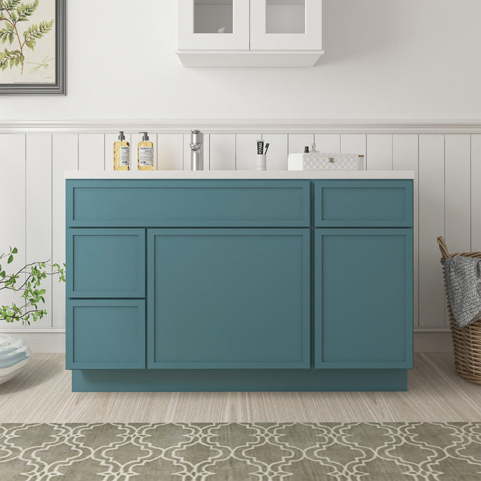 51" Plywood Bathroom Vanity Cabinet without Top - 3 Drawers & 2 Doors - HomeBeyond