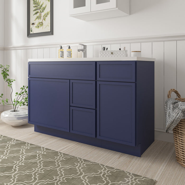 51" Plywood Bathroom Vanity Cabinet without Top - 3 Drawers & 2 Doors - HomeBeyond