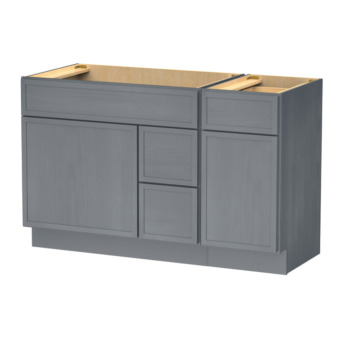 51" Plywood Bathroom Vanity Cabinet without Top - 3 Drawers & 2 Doors - HomeBeyond