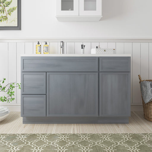 51" Plywood Bathroom Vanity Cabinet without Top - 3 Drawers & 2 Doors - HomeBeyond