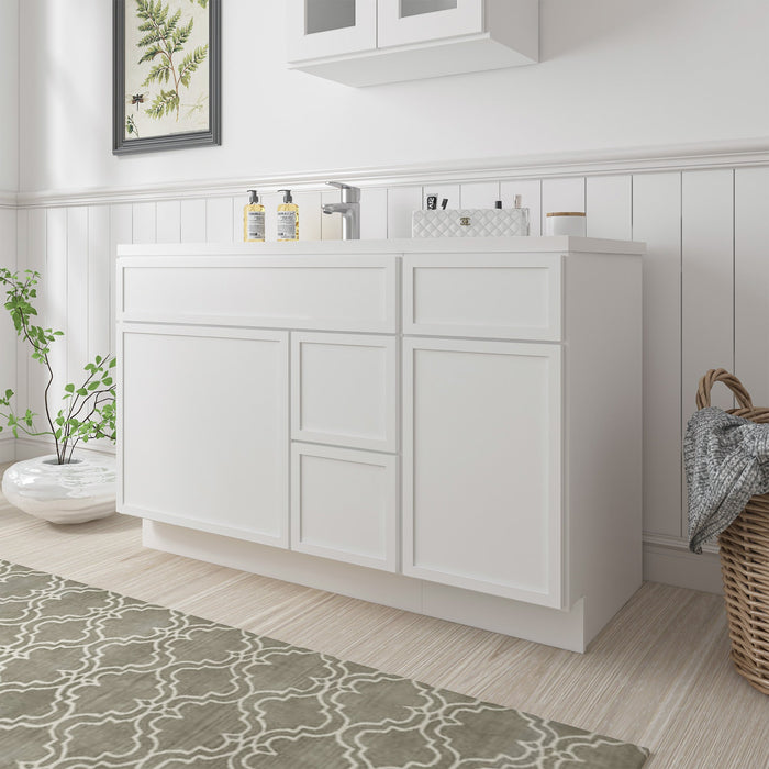 51" Plywood Bathroom Vanity Cabinet without Top - 3 Drawers & 2 Doors - HomeBeyond