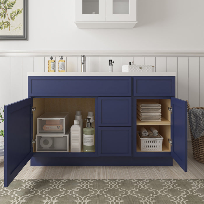 51" Plywood Bathroom Vanity Cabinet without Top - 3 Drawers & 2 Doors - HomeBeyond