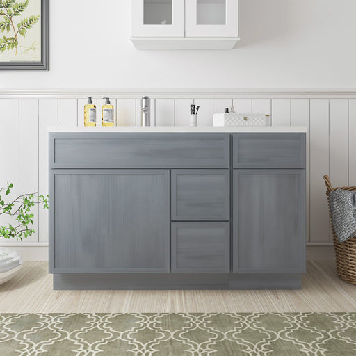 51" Plywood Bathroom Vanity Cabinet without Top - 3 Drawers & 2 Doors - HomeBeyond