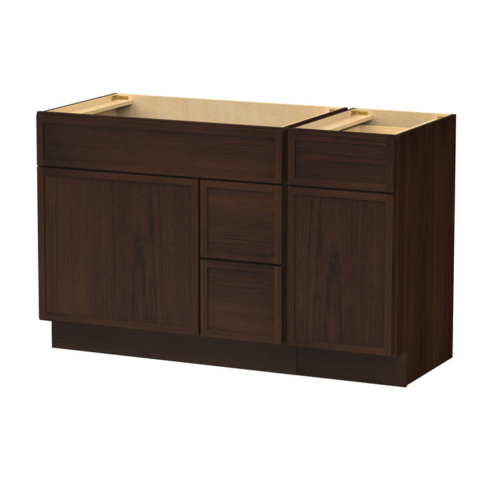 51" Plywood Bathroom Vanity Cabinet without Top - 3 Drawers & 2 Doors - HomeBeyond