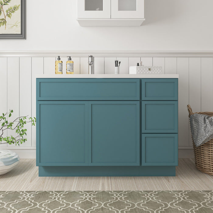 51" Plywood Bathroom Vanity Cabinet without Top - 3 Drawers & 2 Doors - HomeBeyond