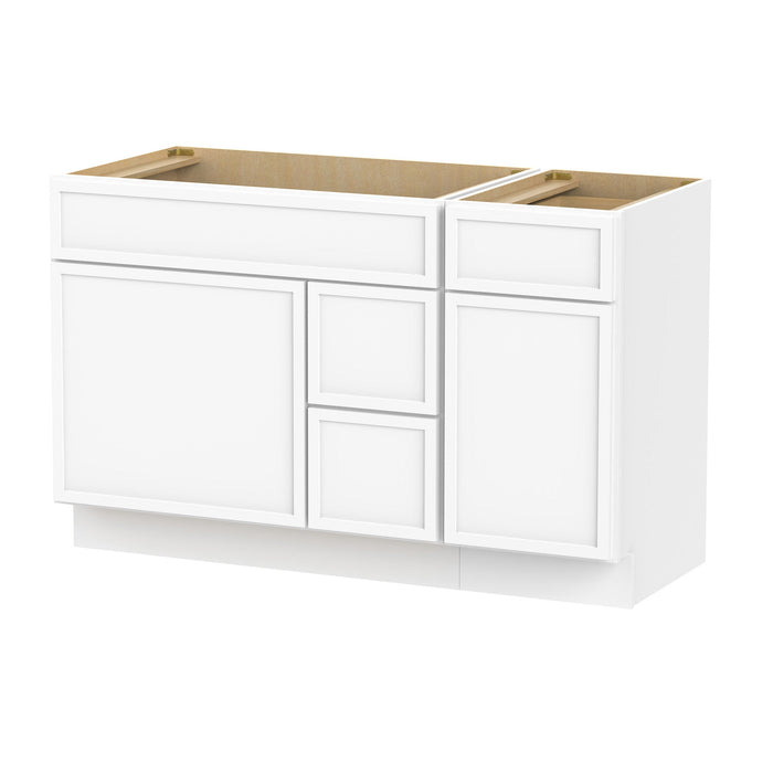 51" Plywood Bathroom Vanity Cabinet without Top - 3 Drawers & 2 Doors - HomeBeyond
