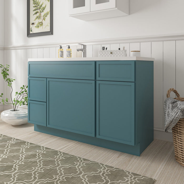 51" Plywood Bathroom Vanity Cabinet without Top - 3 Drawers & 2 Doors - HomeBeyond