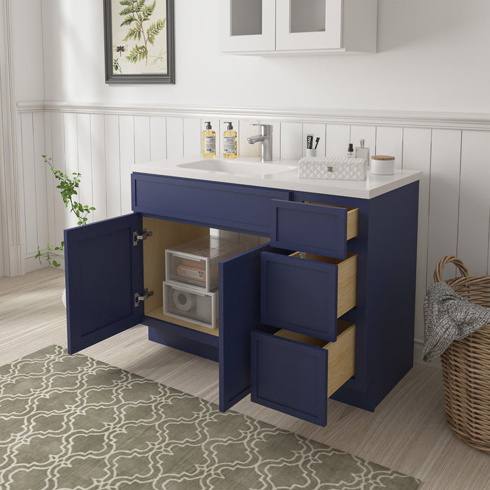 51" Plywood Bathroom Vanity Cabinet without Top - 3 Drawers & 2 Doors - HomeBeyond