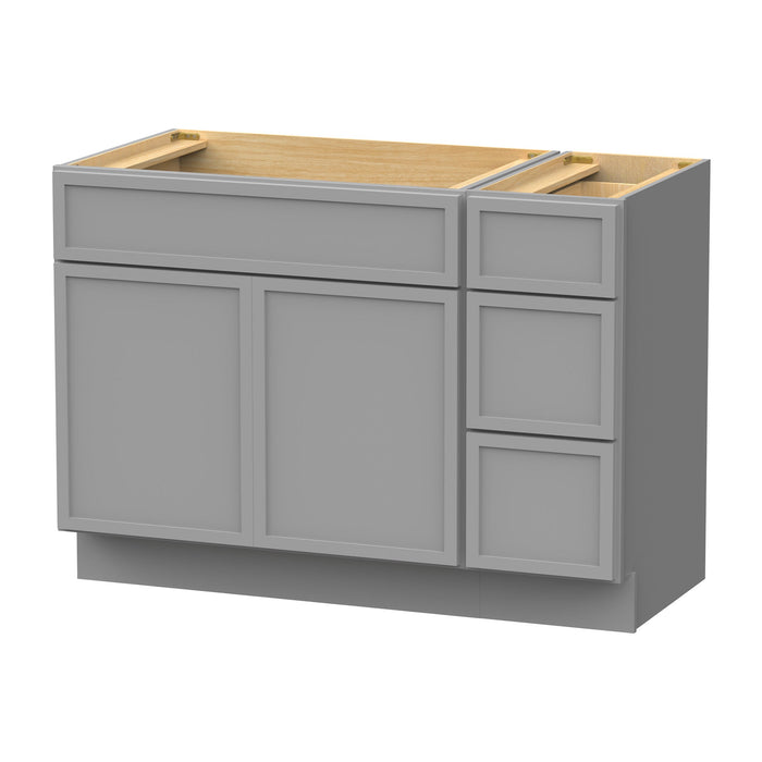 51" Plywood Bathroom Vanity Cabinet without Top - 3 Drawers & 2 Doors - HomeBeyond