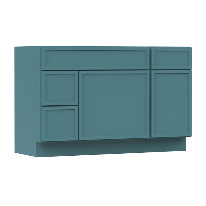 51" Plywood Bathroom Vanity Cabinet without Top - 3 Drawers & 2 Doors - HomeBeyond