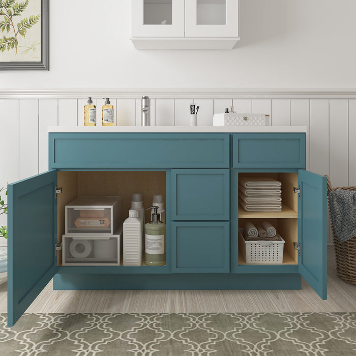 51" Plywood Bathroom Vanity Cabinet without Top - 3 Drawers & 2 Doors - HomeBeyond