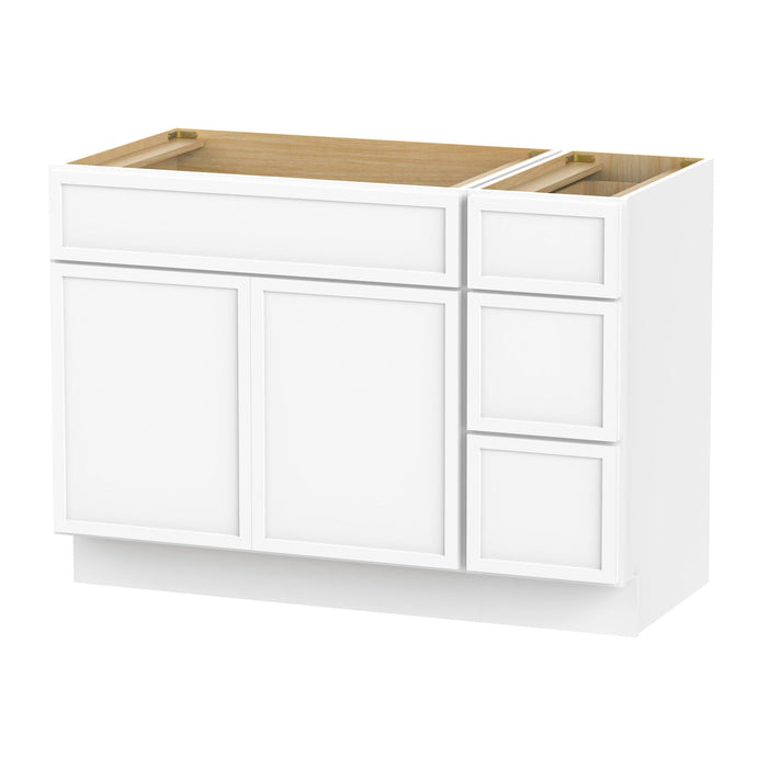 51" Plywood Bathroom Vanity Cabinet without Top - 3 Drawers & 2 Doors - HomeBeyond