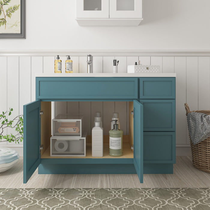 51" Plywood Bathroom Vanity Cabinet without Top - 3 Drawers & 2 Doors - HomeBeyond