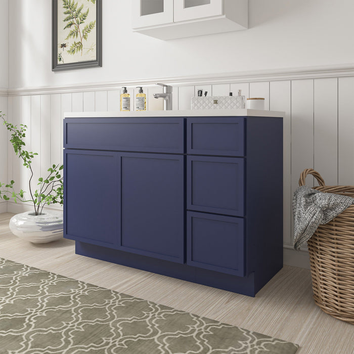 51" Plywood Bathroom Vanity Cabinet without Top - 3 Drawers & 2 Doors - HomeBeyond