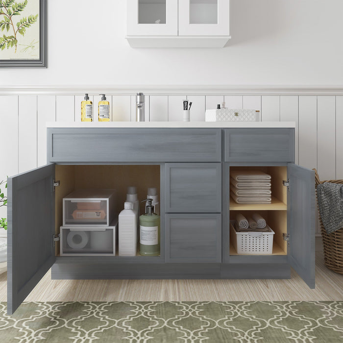 51" Plywood Bathroom Vanity Cabinet without Top - 3 Drawers & 2 Doors - HomeBeyond