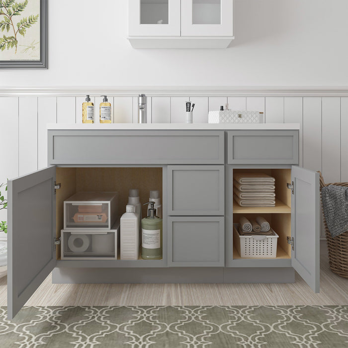 51" Plywood Bathroom Vanity Cabinet without Top - 3 Drawers & 2 Doors - HomeBeyond