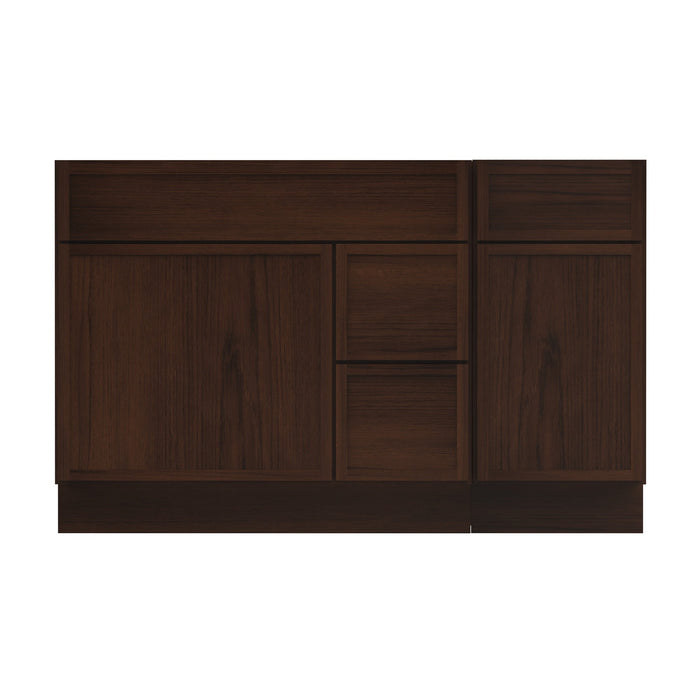 51" Plywood Bathroom Vanity Cabinet without Top - 3 Drawers & 2 Doors - HomeBeyond