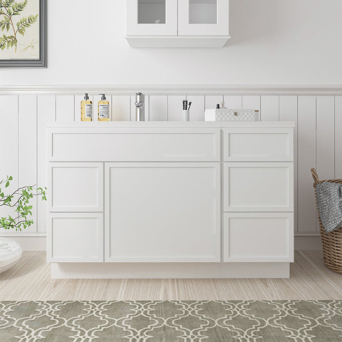 51" Plywood Bathroom Vanity Cabinet without Top - 5 Drawers & 1 Door - HomeBeyond