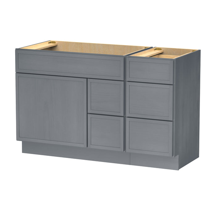 51" Plywood Bathroom Vanity Cabinet without Top - 5 Drawers & 1 Door - HomeBeyond
