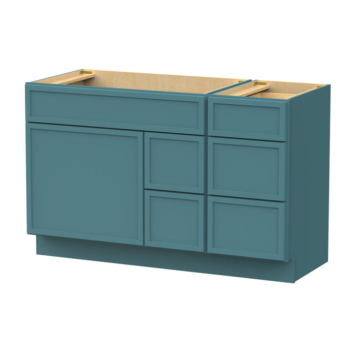51" Plywood Bathroom Vanity Cabinet without Top - 5 Drawers & 1 Door - HomeBeyond