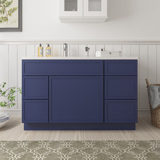 51" Plywood Bathroom Vanity Cabinet without Top - 5 Drawers & 1 Door - HomeBeyond