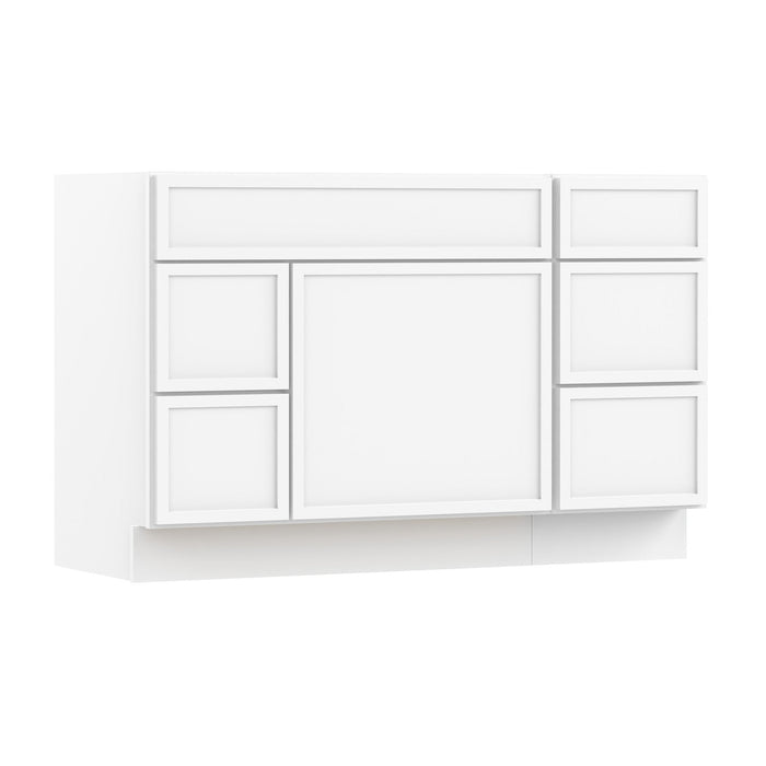 51" Plywood Bathroom Vanity Cabinet without Top - 5 Drawers & 1 Door - HomeBeyond