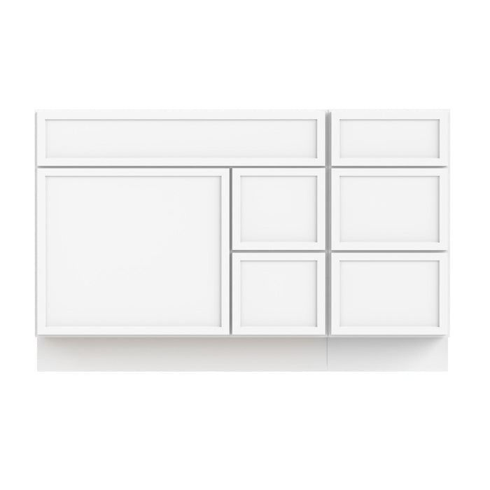 51" Plywood Bathroom Vanity Cabinet without Top - 5 Drawers & 1 Door - HomeBeyond