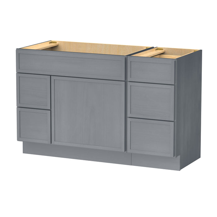 51" Plywood Bathroom Vanity Cabinet without Top - 5 Drawers & 1 Door - HomeBeyond