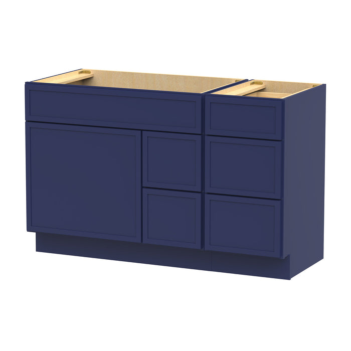 51" Plywood Bathroom Vanity Cabinet without Top - 5 Drawers & 1 Door - HomeBeyond