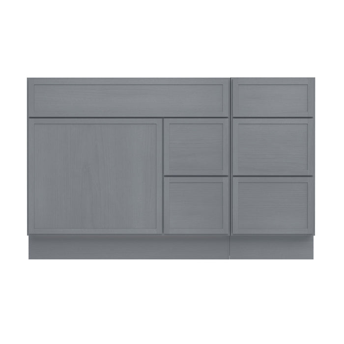 51" Plywood Bathroom Vanity Cabinet without Top - 5 Drawers & 1 Door - HomeBeyond